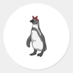Pinguin mit Bandana Runder Aufkleber