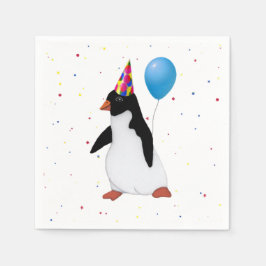 Pinguin mit blauem Ballonpapier Napkin Serviette