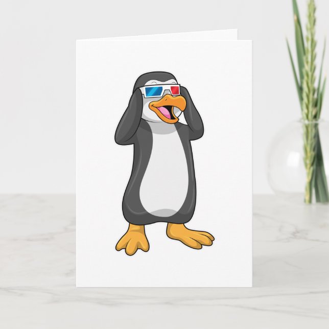 Pinguin mit Brille Karte (Vorderseite)