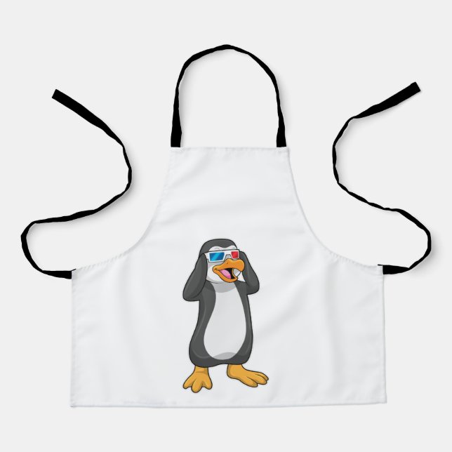 Pinguin mit Brille Schürze (Vorderseite)