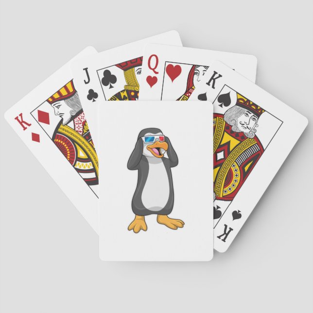 Pinguin mit Brille Spielkarten (Rückseite)