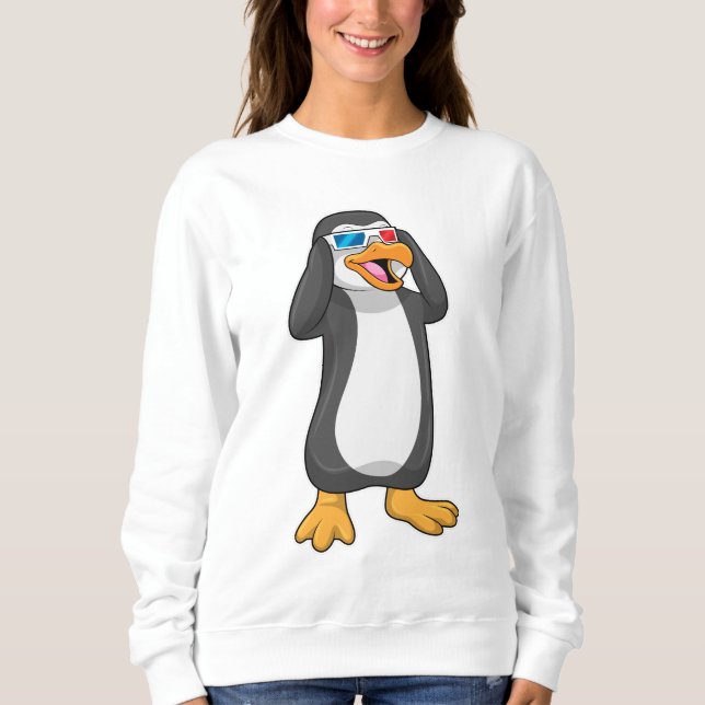 Pinguin mit Brille Sweatshirt (Vorderseite)