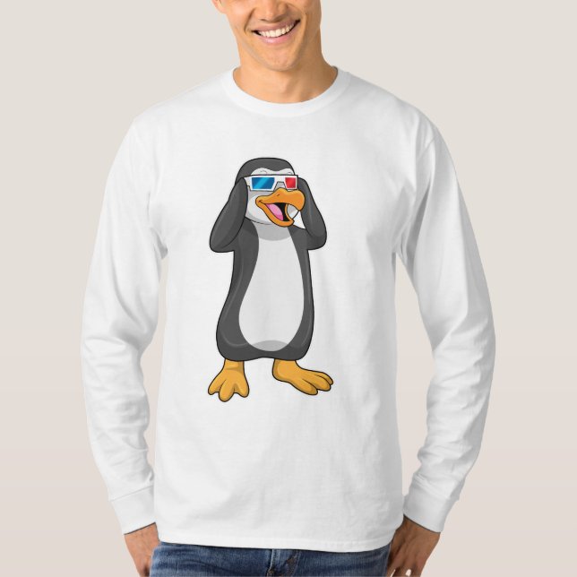 Pinguin mit Brille T-Shirt (Vorderseite)