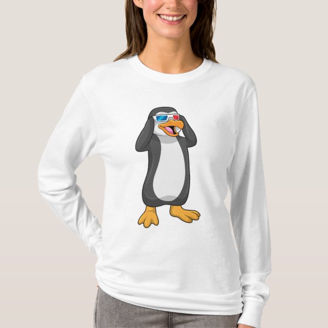 Pinguin mit Brille T-Shirt (Vorderseite)