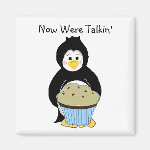 Pinguin mit Cupcake Magnet