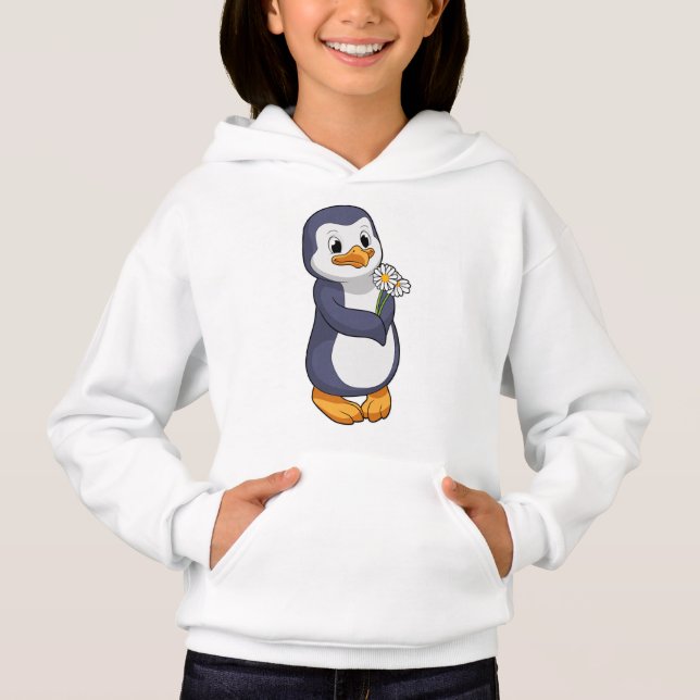 Pinguin mit Daisy Hoodie (Vorderseite)