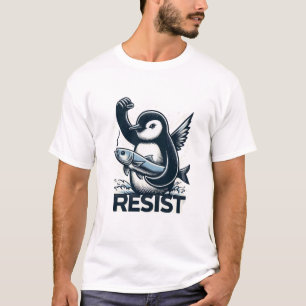 Pinguin mit der politischen Aussage "Resist" der F T-Shirt