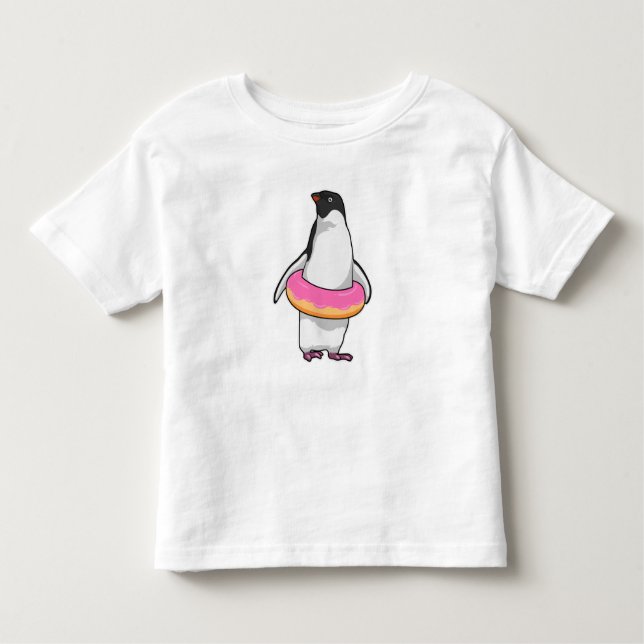 Pinguin mit Donut Kleinkind T-shirt (Vorderseite)
