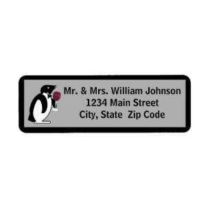 Pinguin mit einem Glas Wein