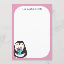 Pinguin mit einer aktuellen Flachbildschirm Dankes Einladung