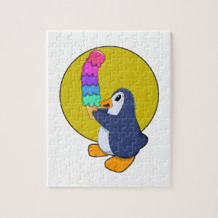 Pinguin mit Eiscreme Puzzle