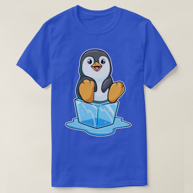 Pinguin mit Eiswürfeln T-Shirt (Design vorne)