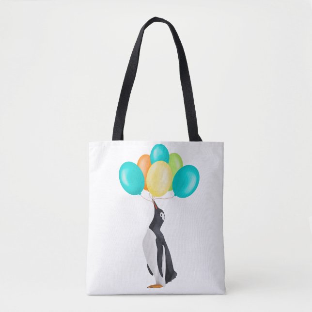 Pinguin mit farbenfrohen Balloons (Vorderseite)