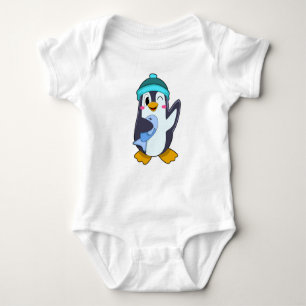 Pinguin mit Fisch & Hut Baby Strampler