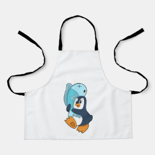 Pinguin mit Fisch Schürze