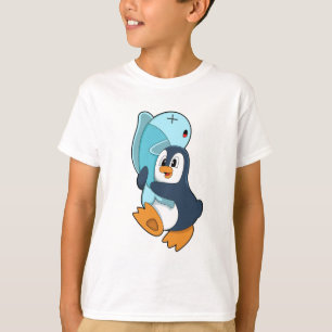 Pinguin mit Fisch T-Shirt