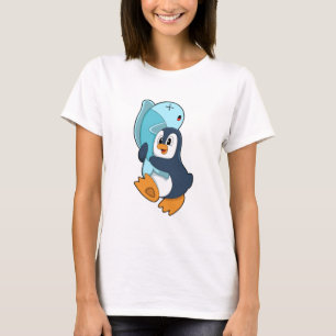 Pinguin mit Fisch T-Shirt