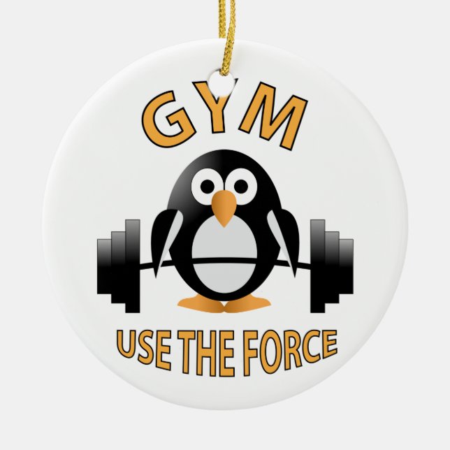 Pinguin mit Grill Keramik Ornament (Vorne)