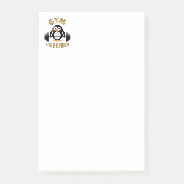 Pinguin mit Grill Post-it Klebezettel (Vorderseite)