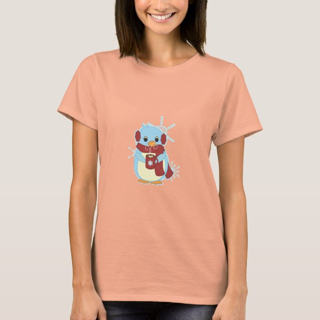 Pinguin mit heißem Kakao T-Shirt (Vorderseite)