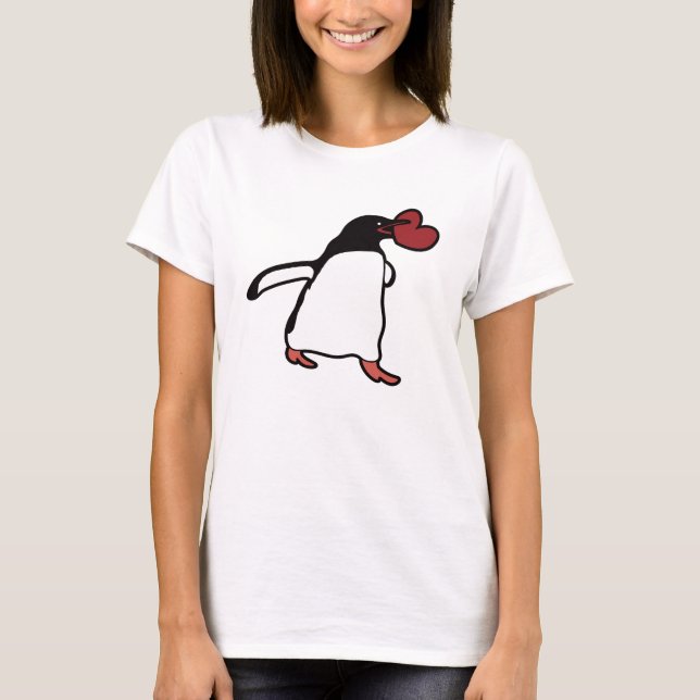 Pinguin mit Herz T-Shirt (Vorderseite)