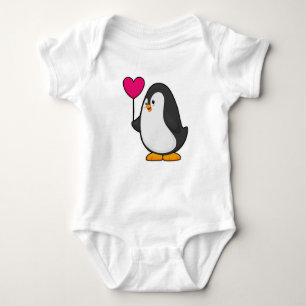 Pinguin mit Herzballon Baby Strampler