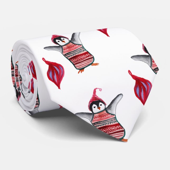 Pinguin mit Hut Krawatte (Gerollt)