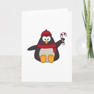 Pinguin mit Hut & Scarf Karte
