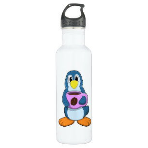 Pinguin mit Kaffee-Cup Edelstahlflasche