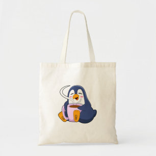 Pinguin mit Kaffee-Cup Tragetasche