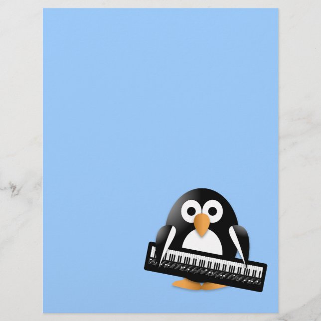 Pinguin mit Klaviertastatur Flyer (Vorne)
