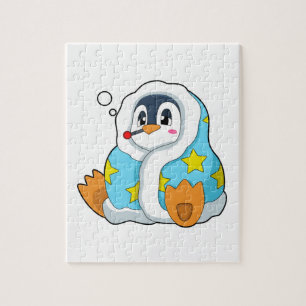 Pinguin mit klinischem Thermometer Puzzle