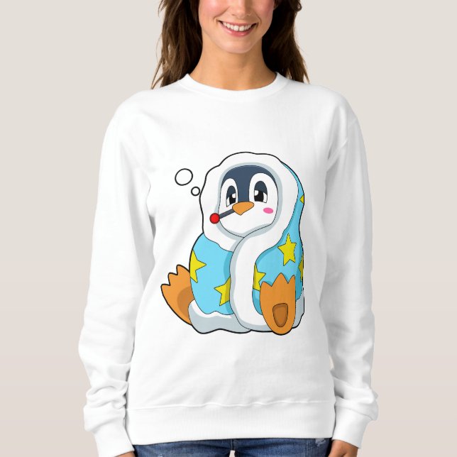 Pinguin mit klinischem Thermometer Sweatshirt (Vorderseite)