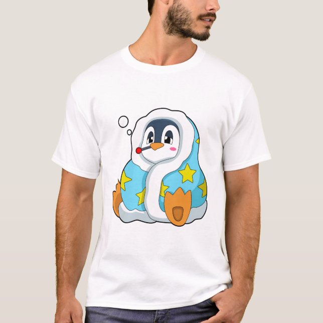 Pinguin mit klinischem Thermometer T-Shirt (Vorderseite)