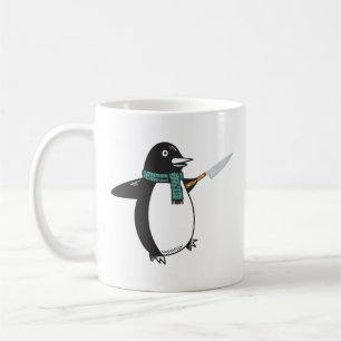 Pinguin mit Knife-T - Shirt Kaffeetasse
