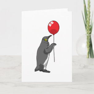 Pinguin mit Luftballon Karte