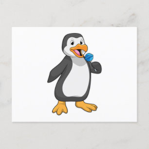 Pinguin mit Lutscher-Süßigkeiten Postkarte