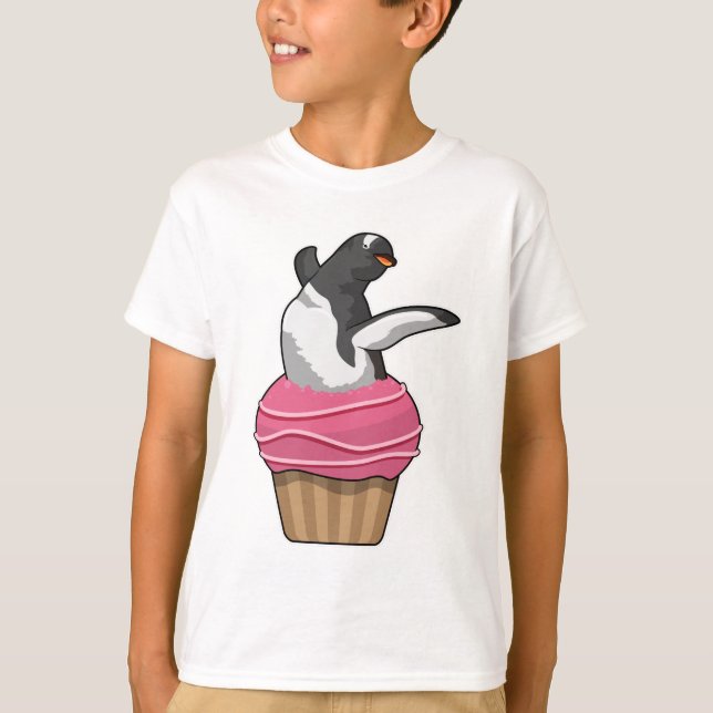 Pinguin mit Muffin T-Shirt (Vorderseite)