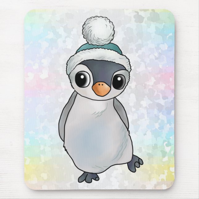 Pinguin mit Mütze Mousepad (Vorne)