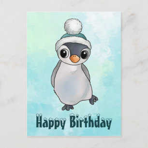 Pinguin mit Mütze Postkarte