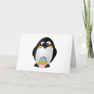 Pinguin mit Osterei Feiertagskarte