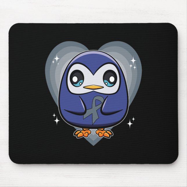 Pinguin mit Ribbon-Welt Dyslexie Bewusstsein Mousepad (Vorne)