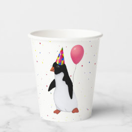 Pinguin mit rosa Ballon Pappbecher