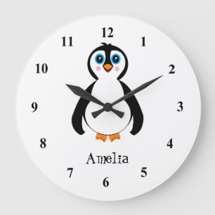 Pinguin mit rosa Wangen Uhr