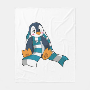 Pinguin mit Scarf Fleecedecke