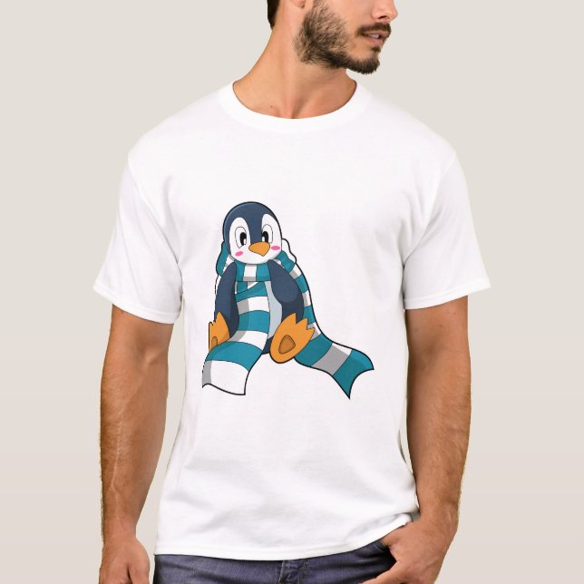 Pinguin mit Scarf T-Shirt (Vorderseite)