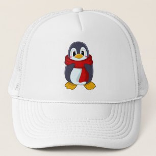 Pinguin mit Scarf Truckerkappe