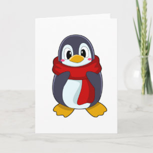 Pinguin mit Schal Karte