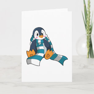 Pinguin mit Schal Karte