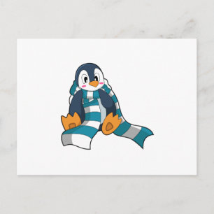 Pinguin mit Schal Postkarte